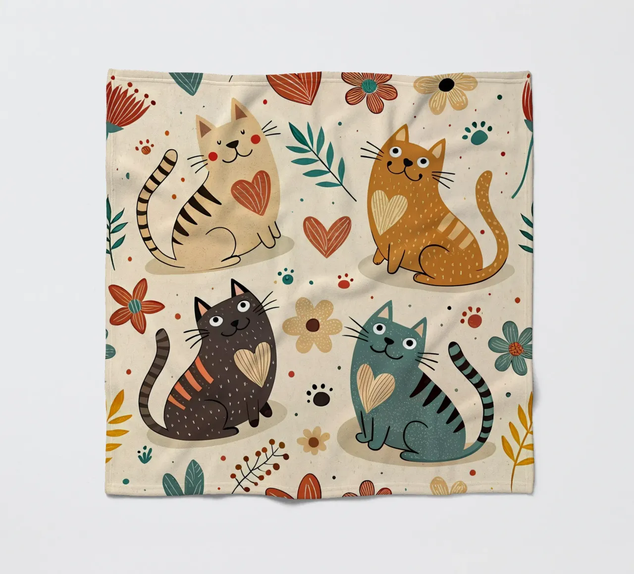 Cat Doodle Pattern fleecedeken van Happy Littles