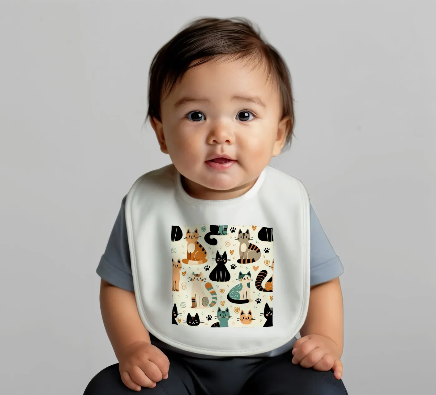 Cat Doodle Pattern bavaglino da Happy Littles
