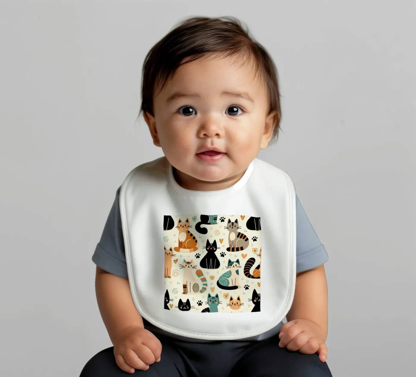 Cat Doodle Pattern bavaglino da Happy Littles