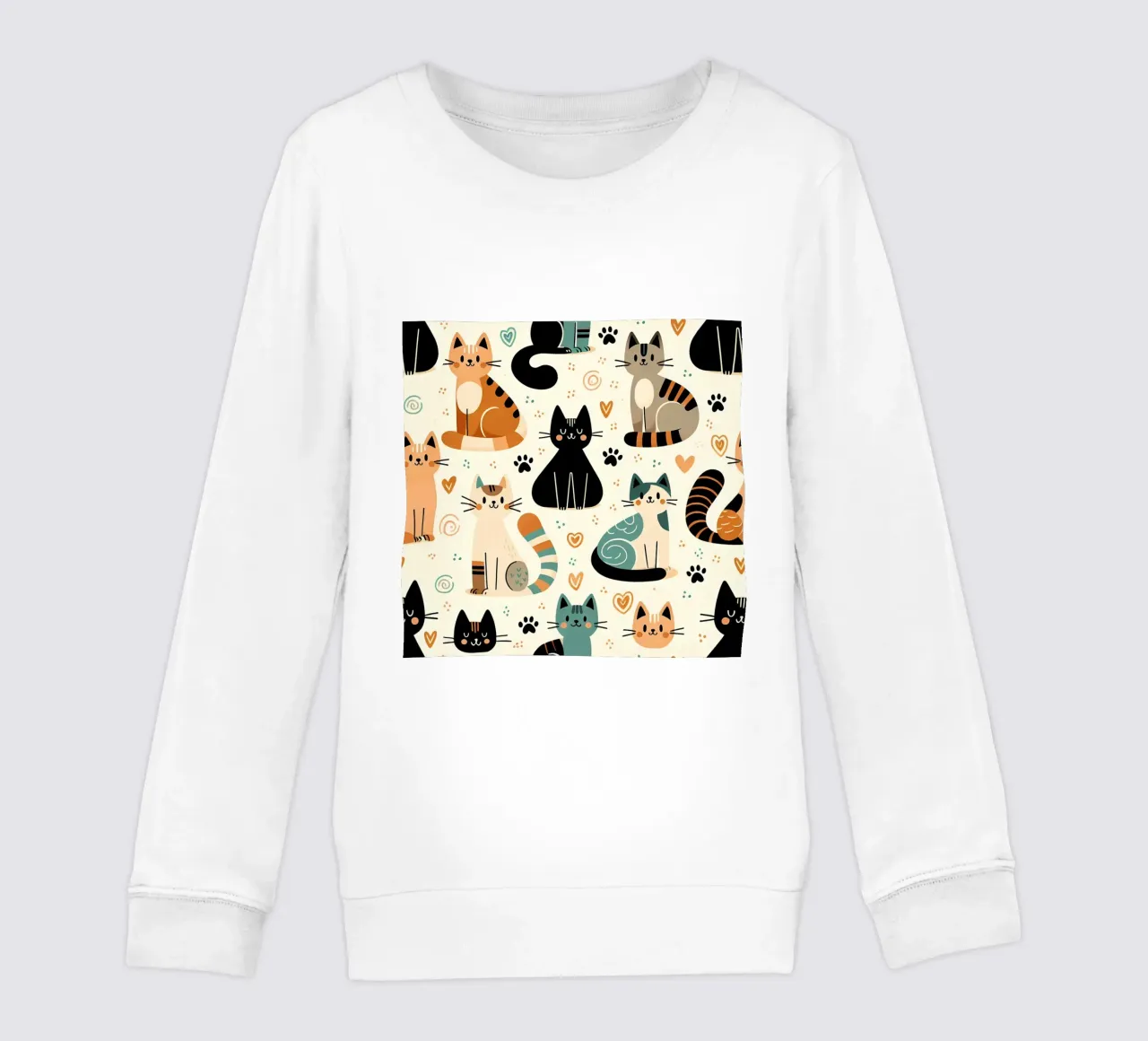 Schema di scarabocchio di gatto felpa bambino da Happy Littles