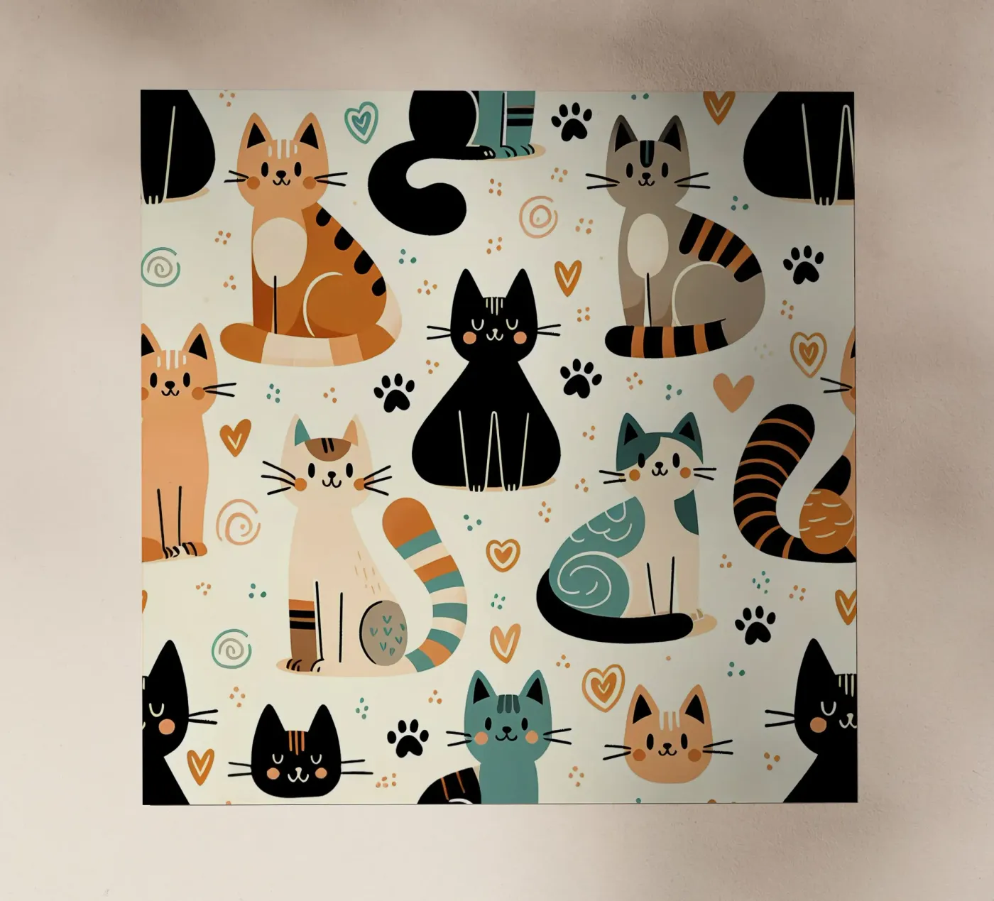 Cat Doodle Pattern backlit folie van Happy Littles