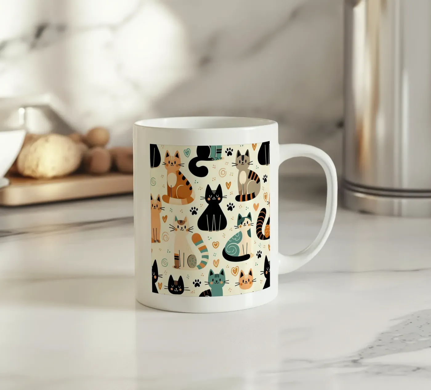 Cat Doodle Pattern tazza in ceramica da Happy Littles