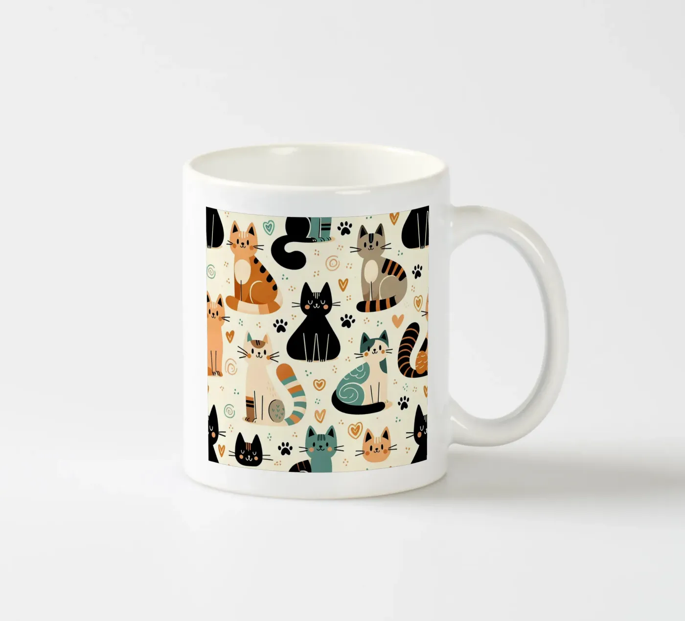 Cat Doodle Pattern mug en céramique de Happy Littles