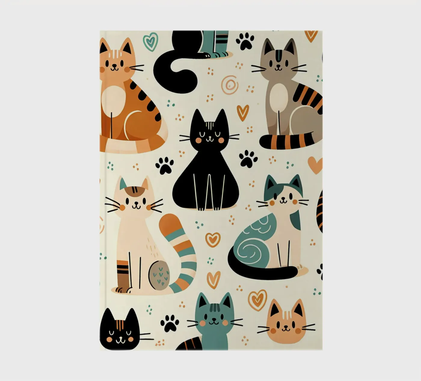 Cat Doodle Pattern notebook by Happy Littles