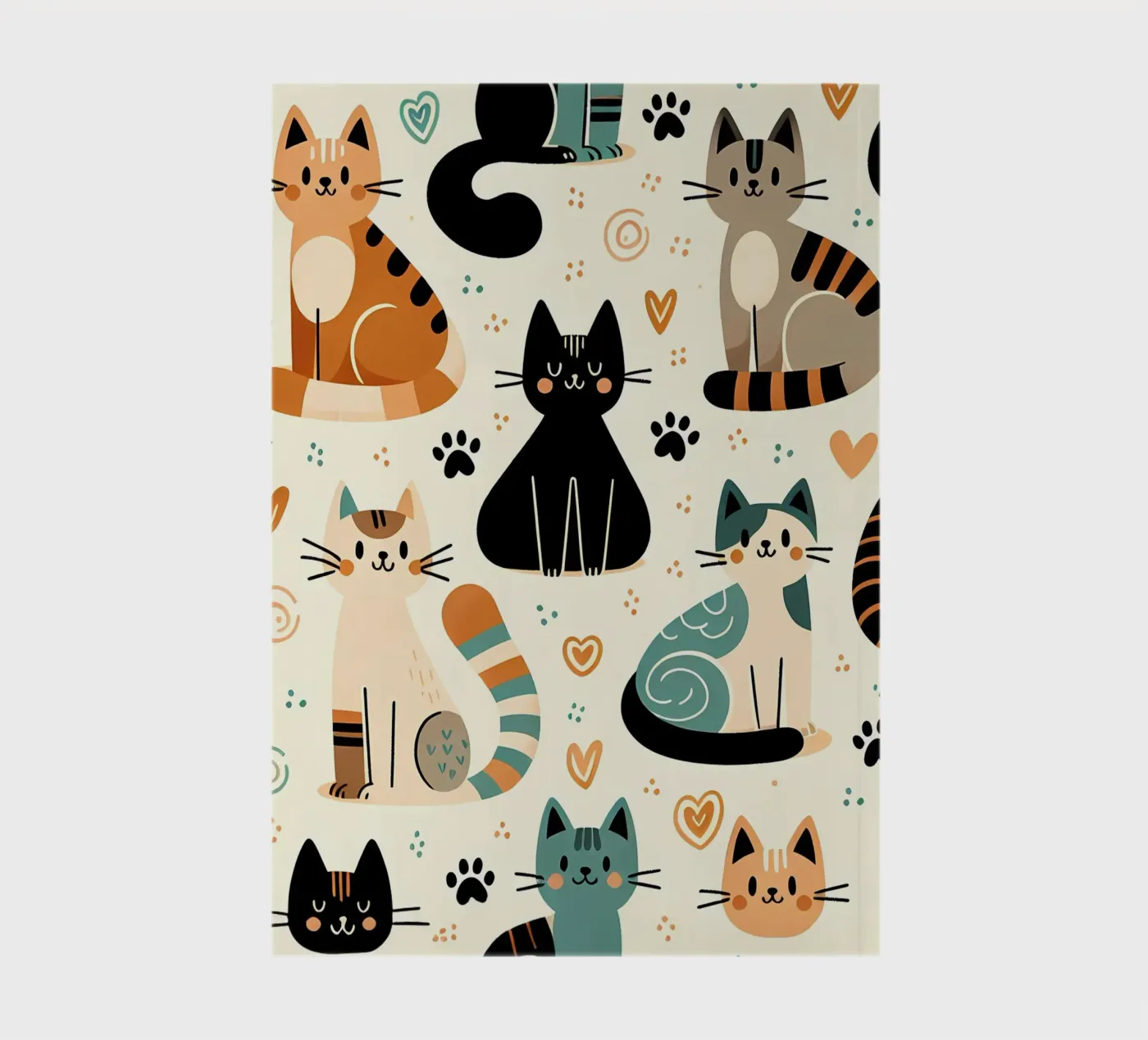 Cat Doodle Pattern notebook by Happy Littles