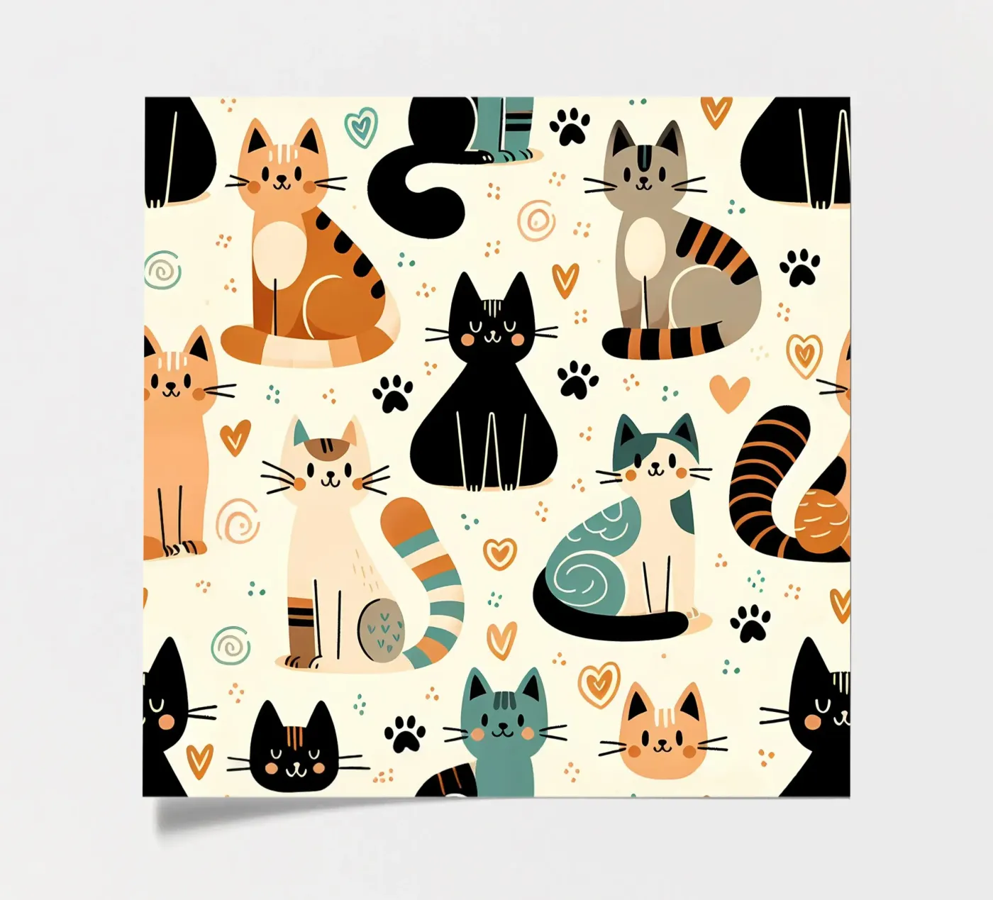 Cat Doodle Pattern stickervel van Happy Littles