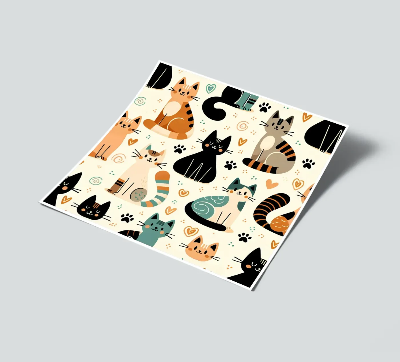 Cat Doodle Pattern sticker sheet by Happy Littles