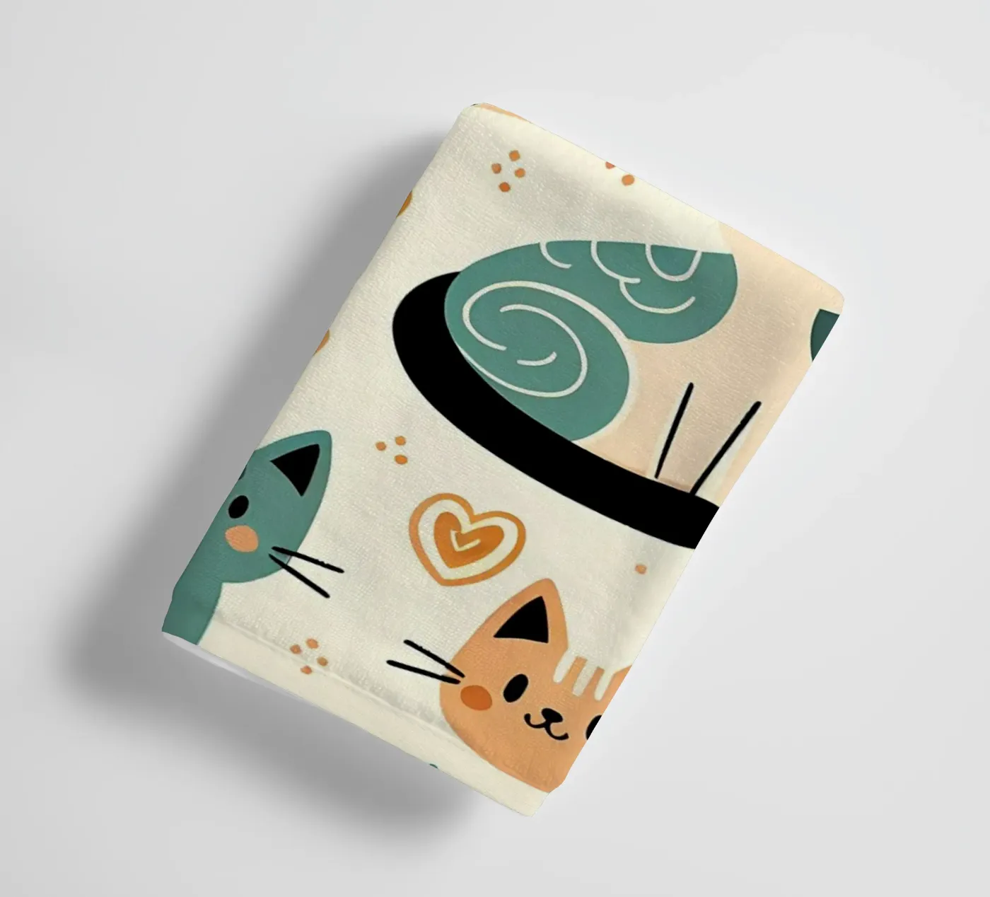 Cat Doodle Pattern towel by Happy Littles