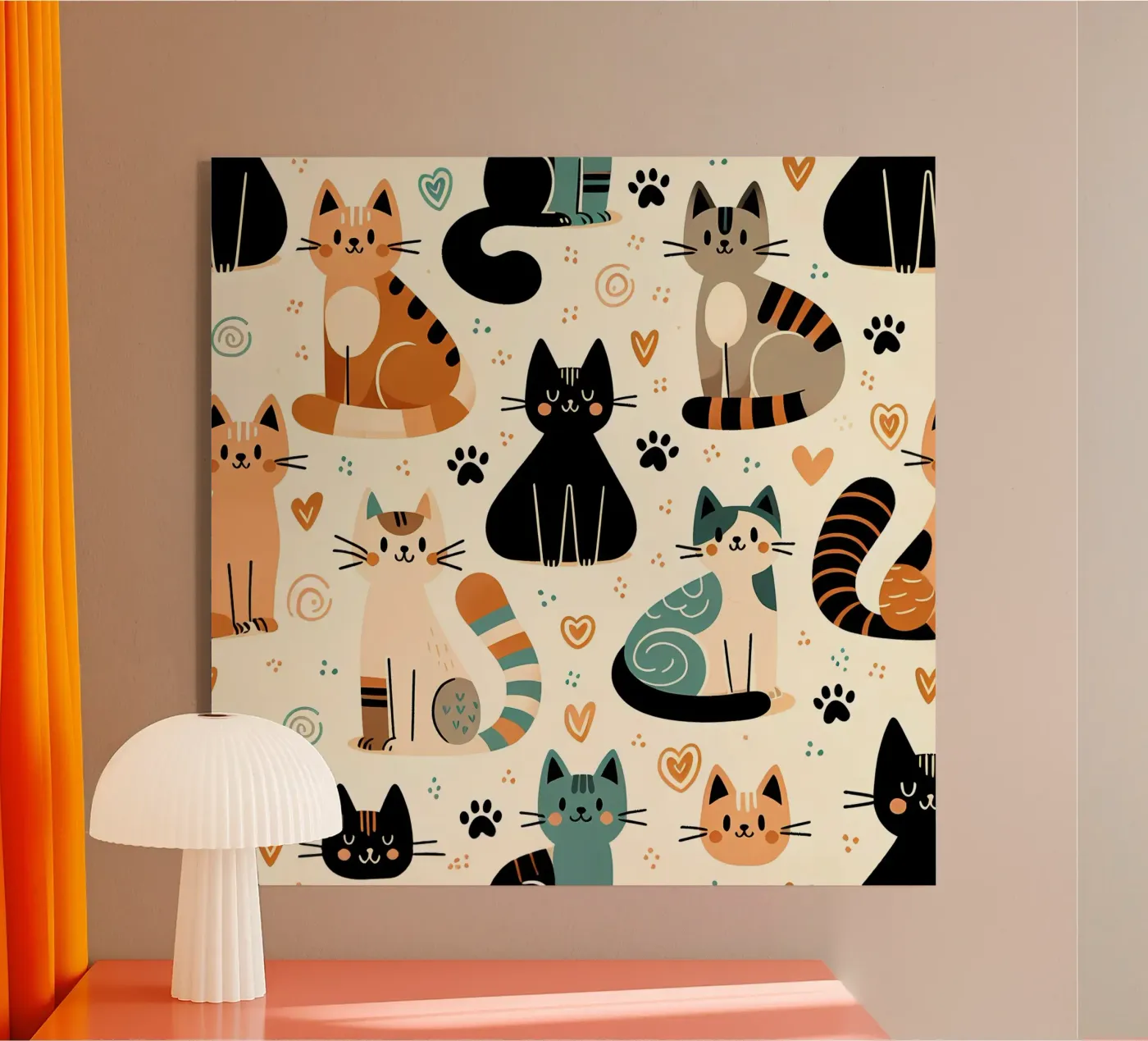 Cat Doodle Pattern plexiglas de Happy Littles