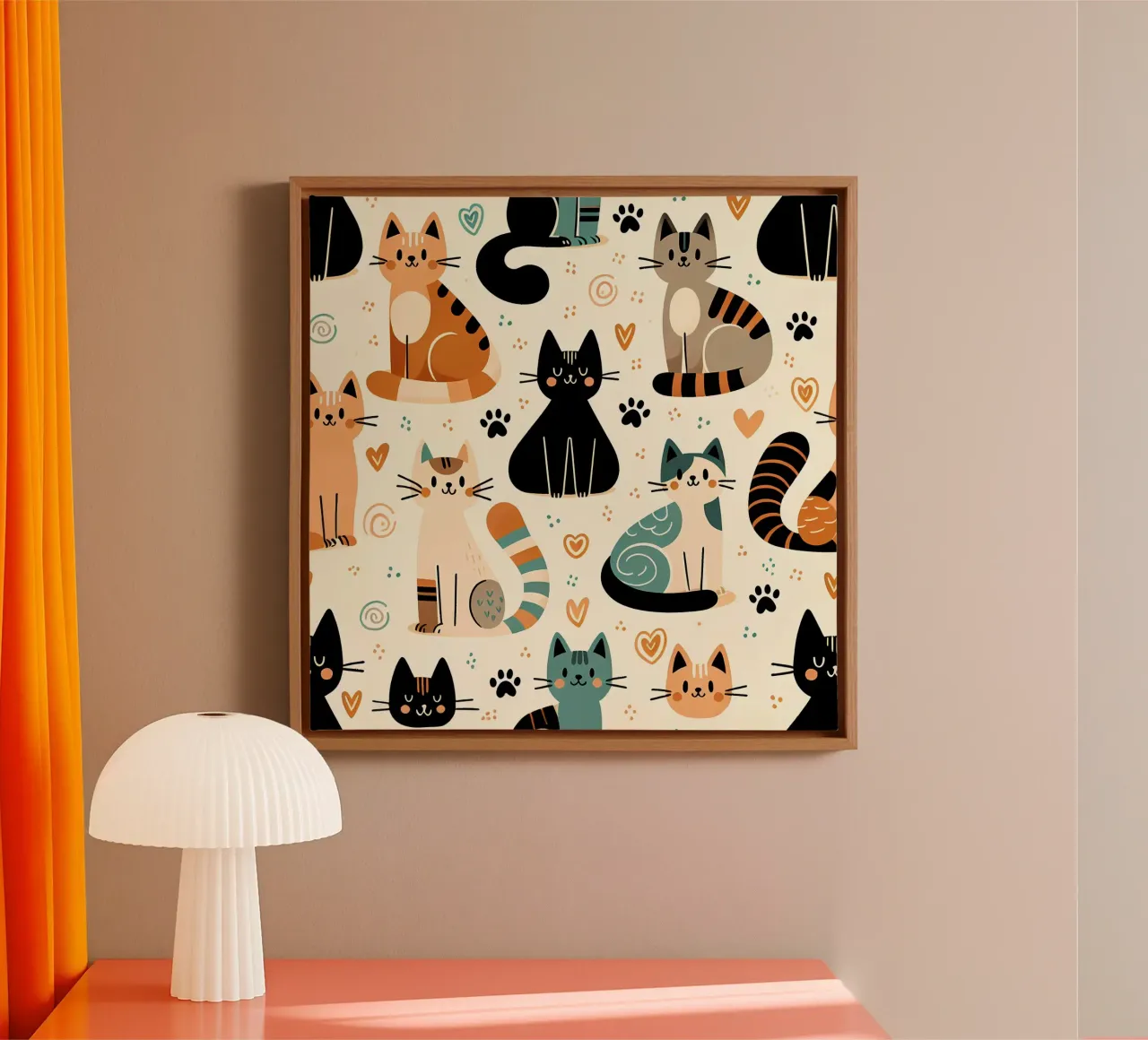 Schema di scarabocchio di gatto tela da Happy Littles