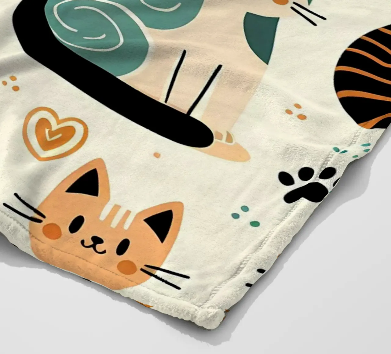 Cat Doodle Pattern Fleecedecke von Happy Littles
