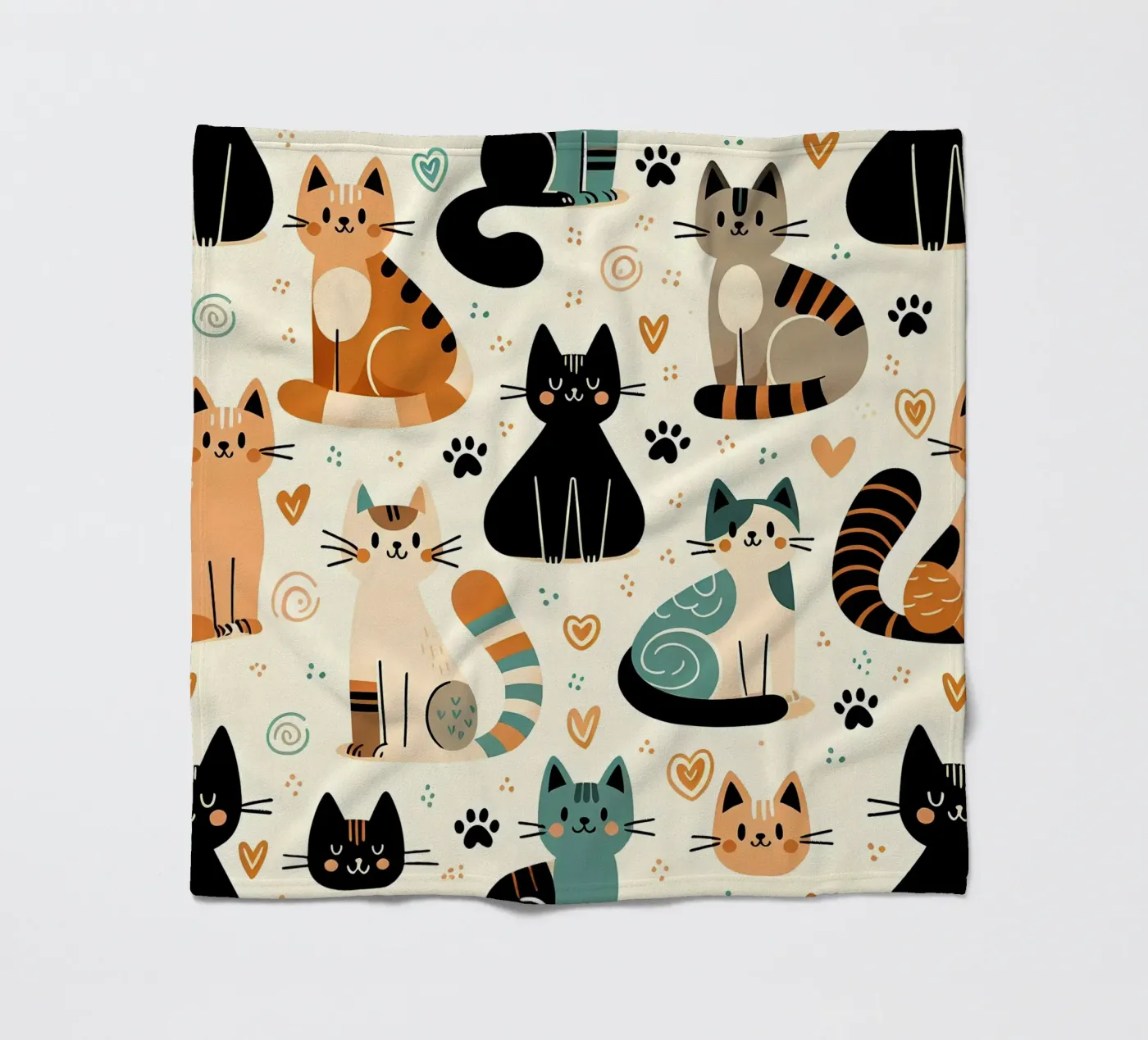 Cat Doodle Pattern fleecedeken van Happy Littles