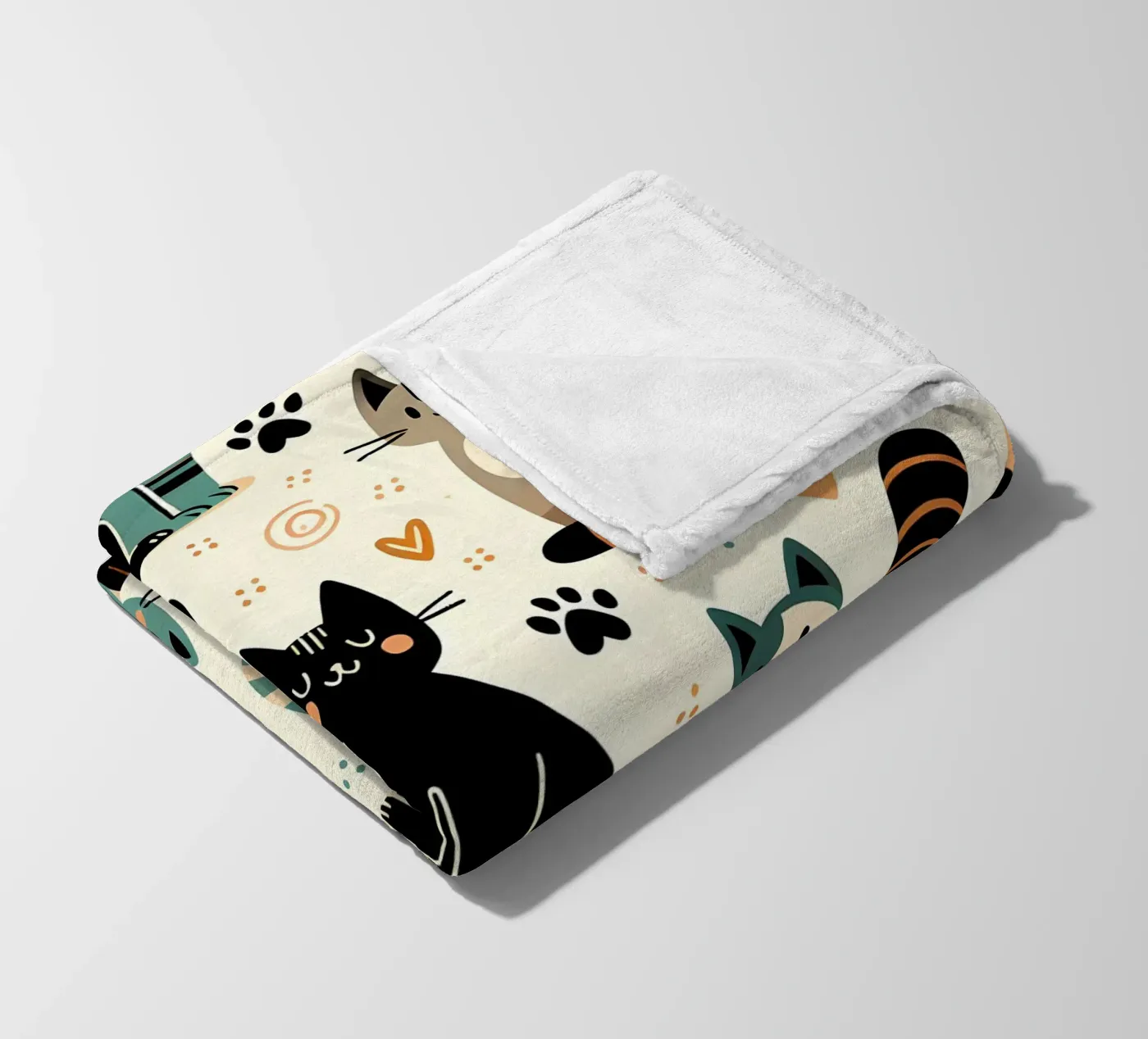 Cat Doodle Pattern fleecedeken van Happy Littles