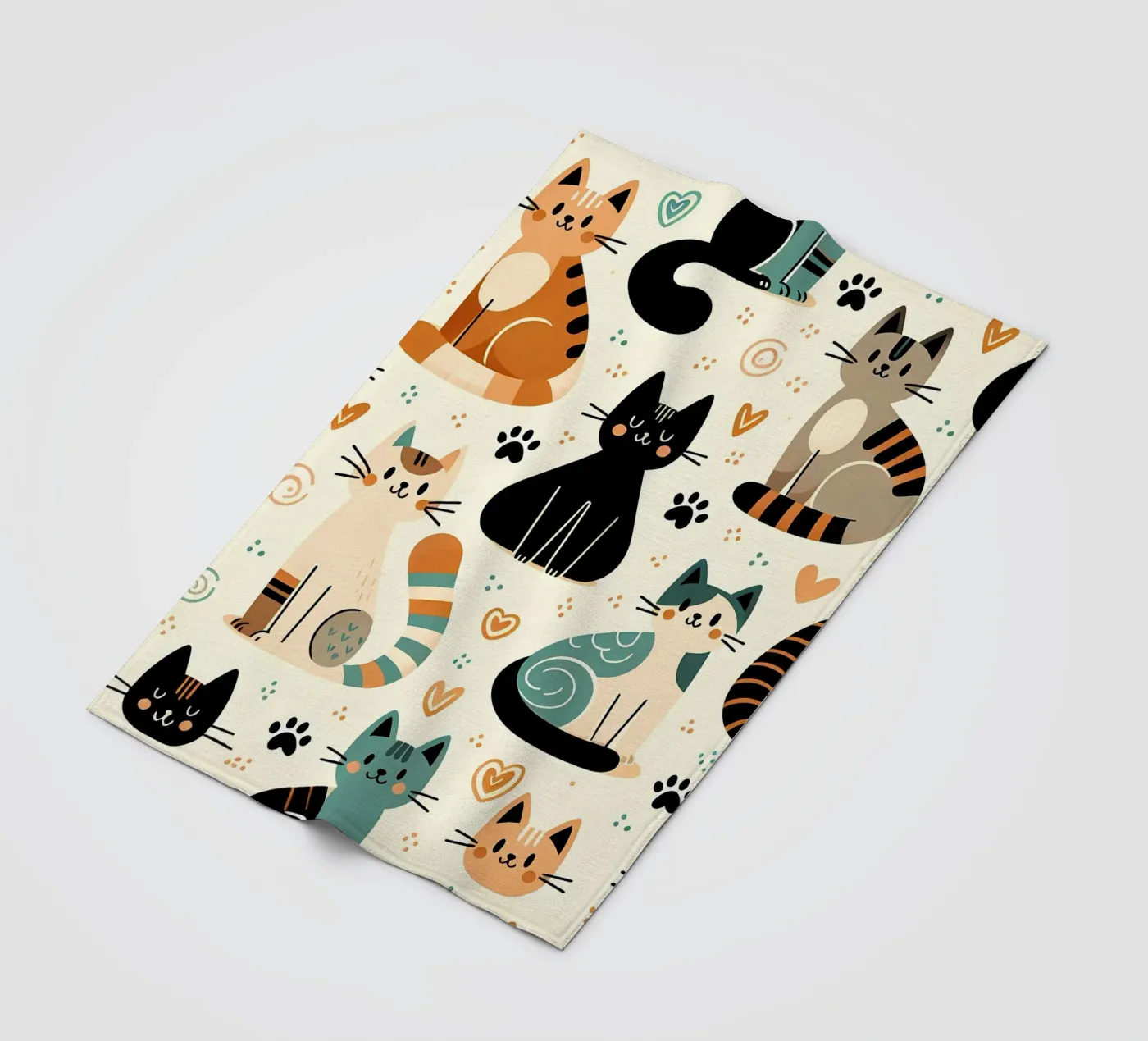 Cat Doodle Pattern fleecedeken van Happy Littles