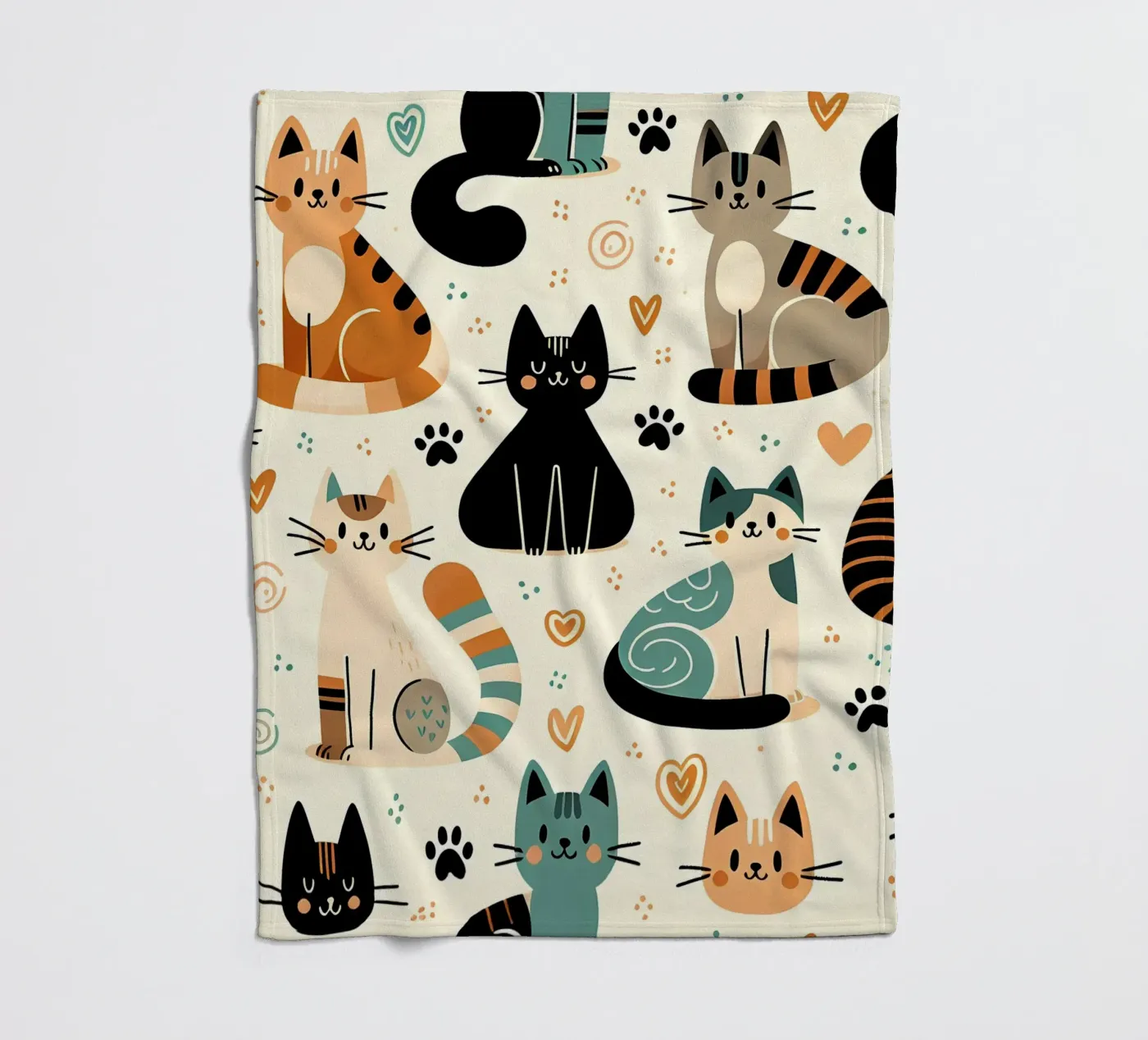 Cat Doodle Pattern fleecedeken van Happy Littles
