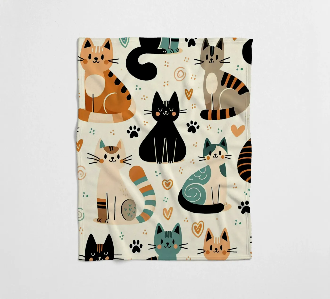 Cat Doodle Pattern fleecedeken van Happy Littles