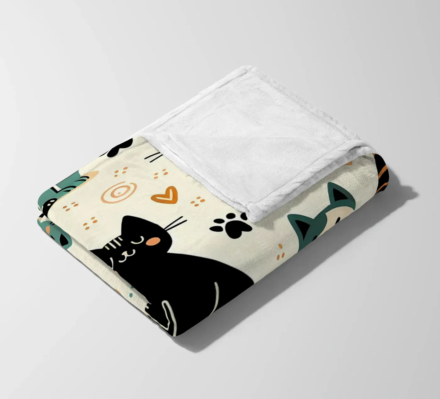 Cat Doodle Pattern fleecedeken van Happy Littles