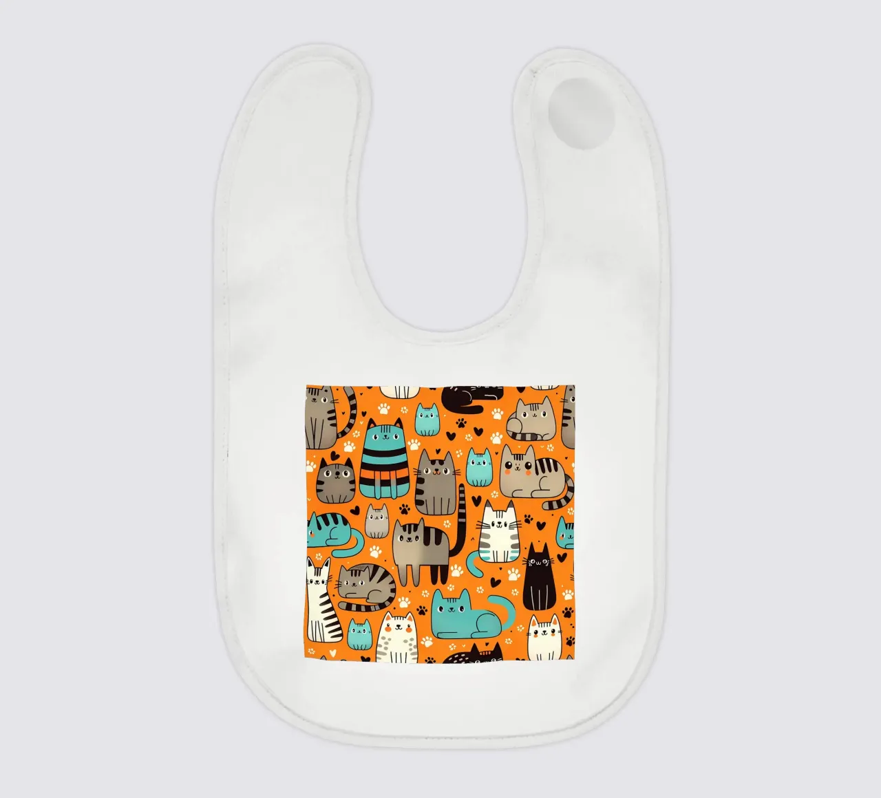 Katze Doodle-Muster Babylätzchen von Happy Littles