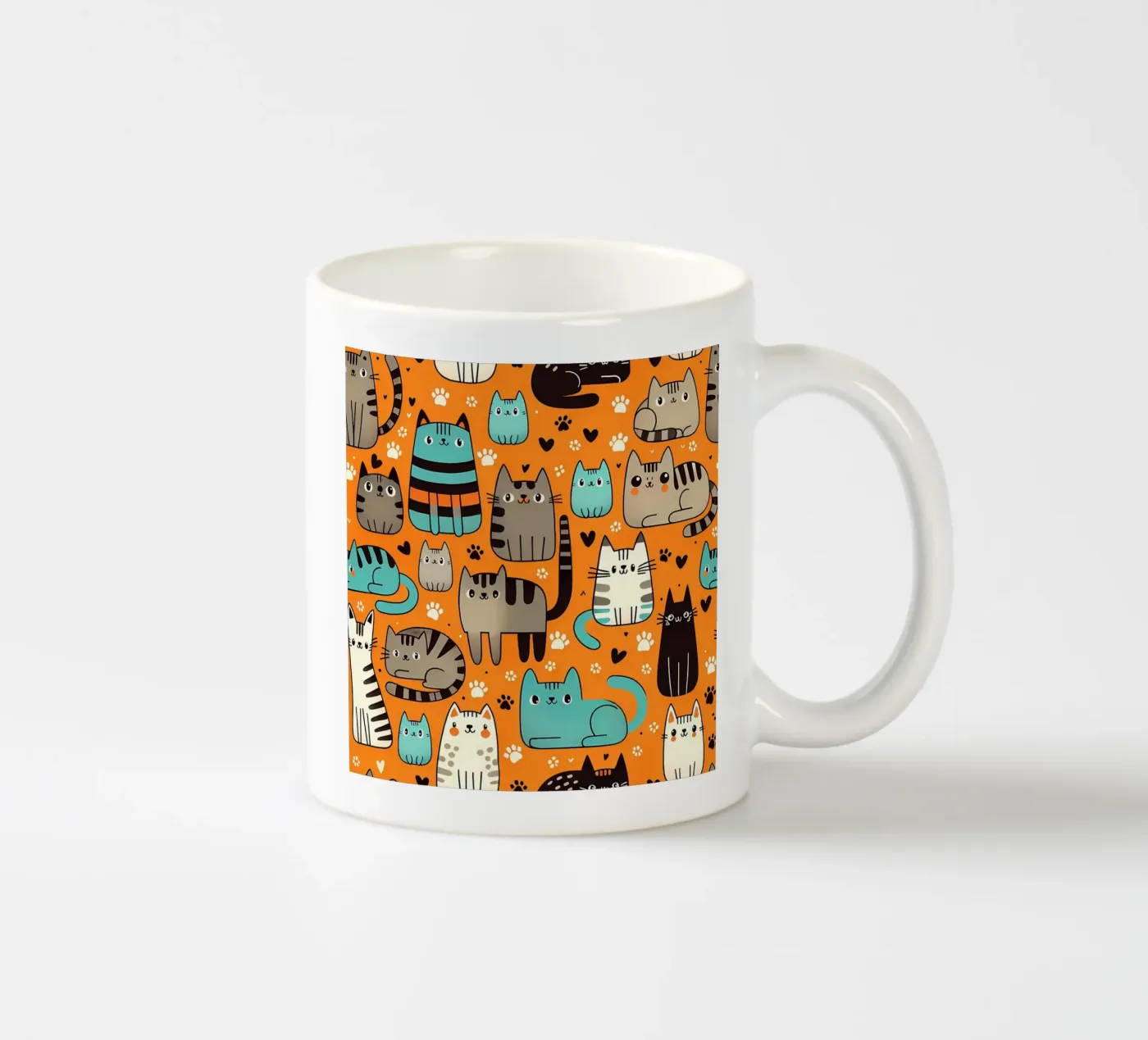 Cat Doodle Pattern mug en céramique de Happy Littles