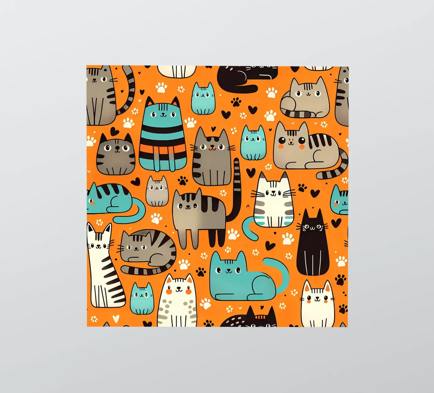 Cat Doodle Pattern sticker by Happy Littles