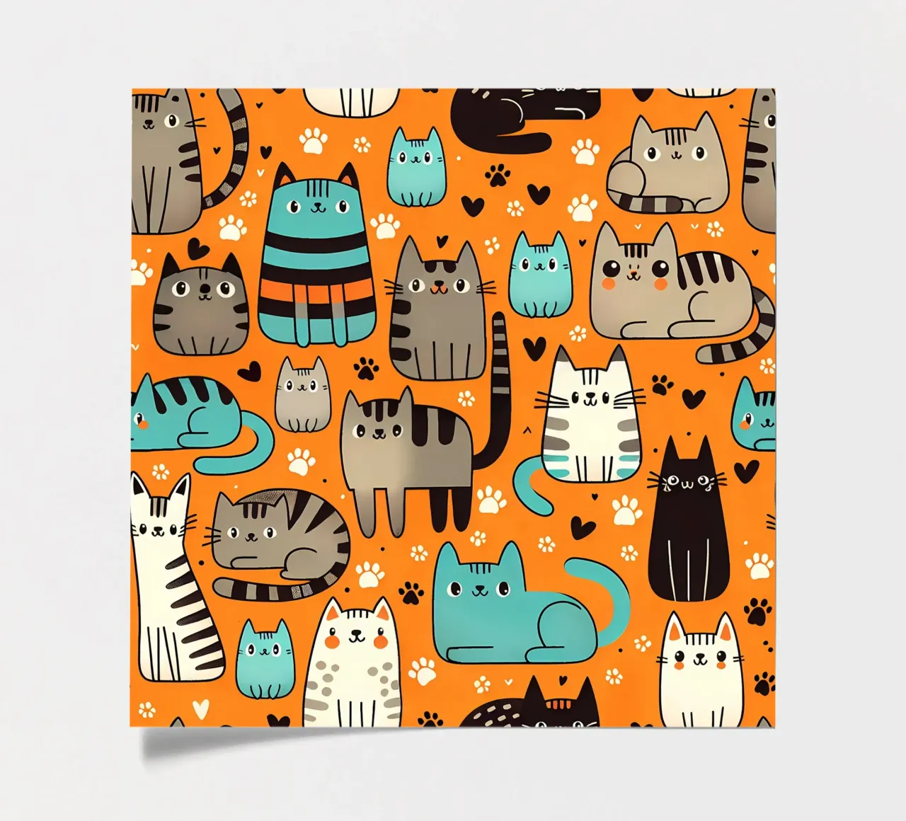 Cat Doodle Pattern sticker sheet by Happy Littles