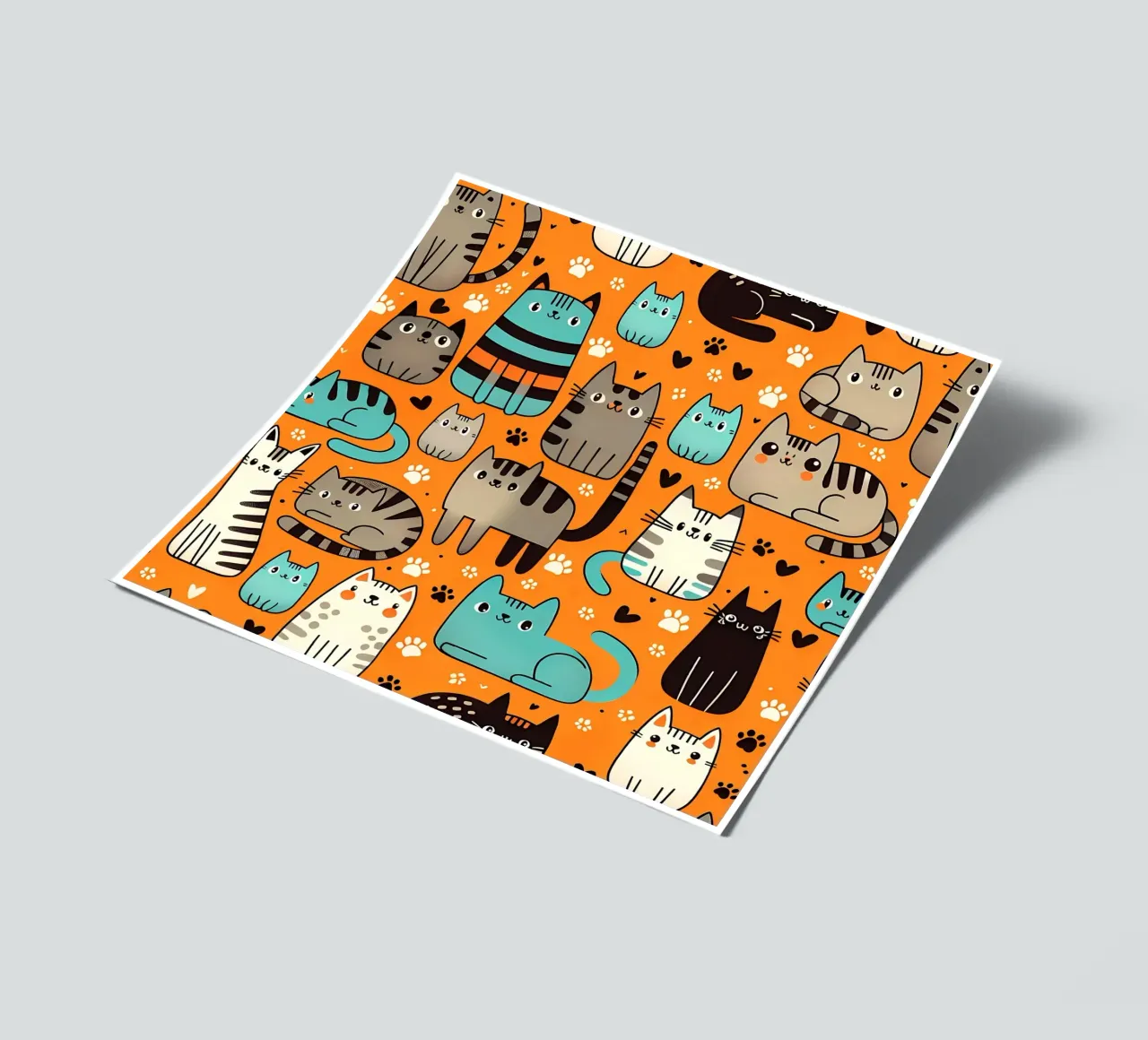 Cat Doodle Pattern sticker sheet by Happy Littles