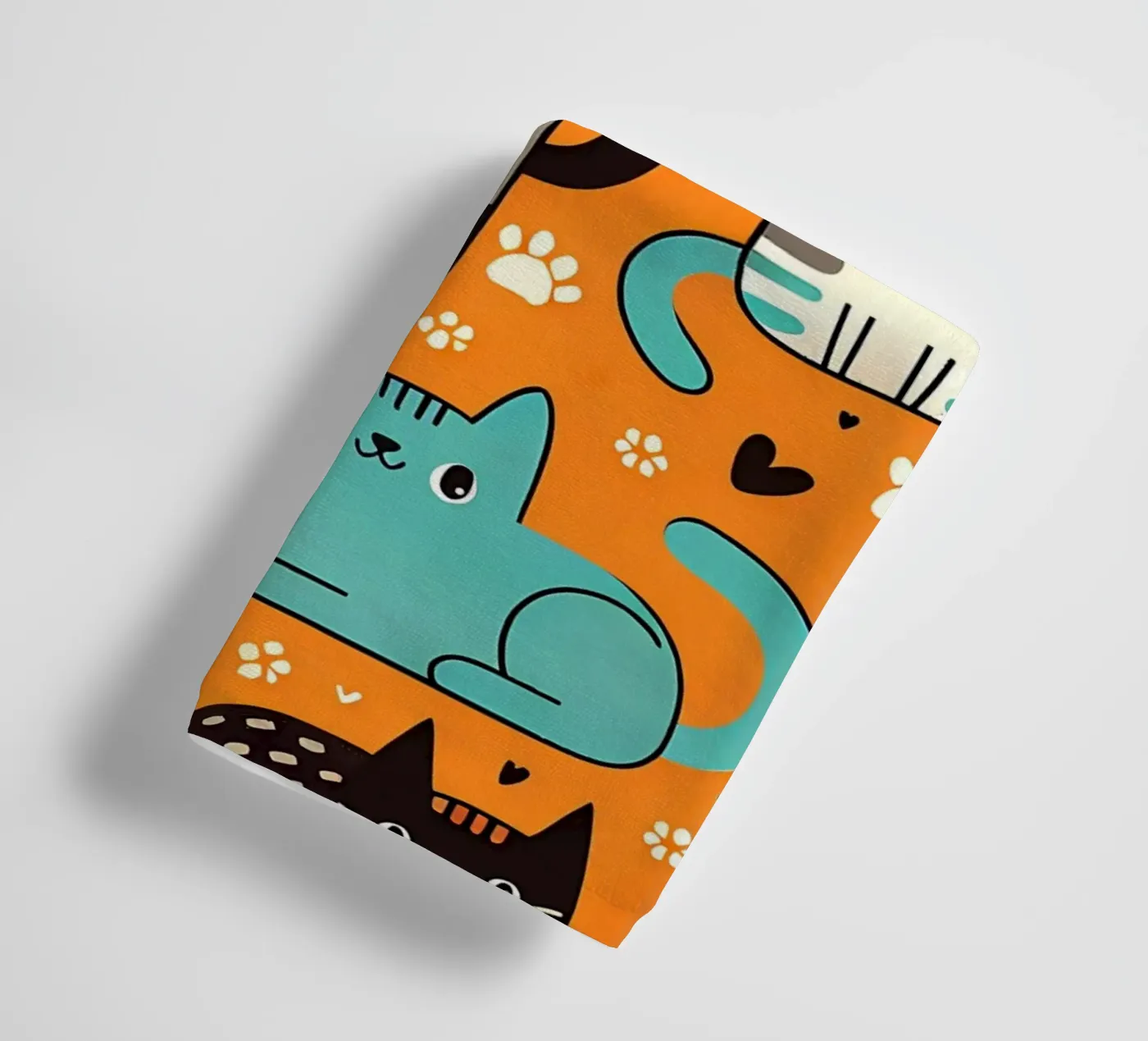 Cat Doodle Pattern towel by Happy Littles