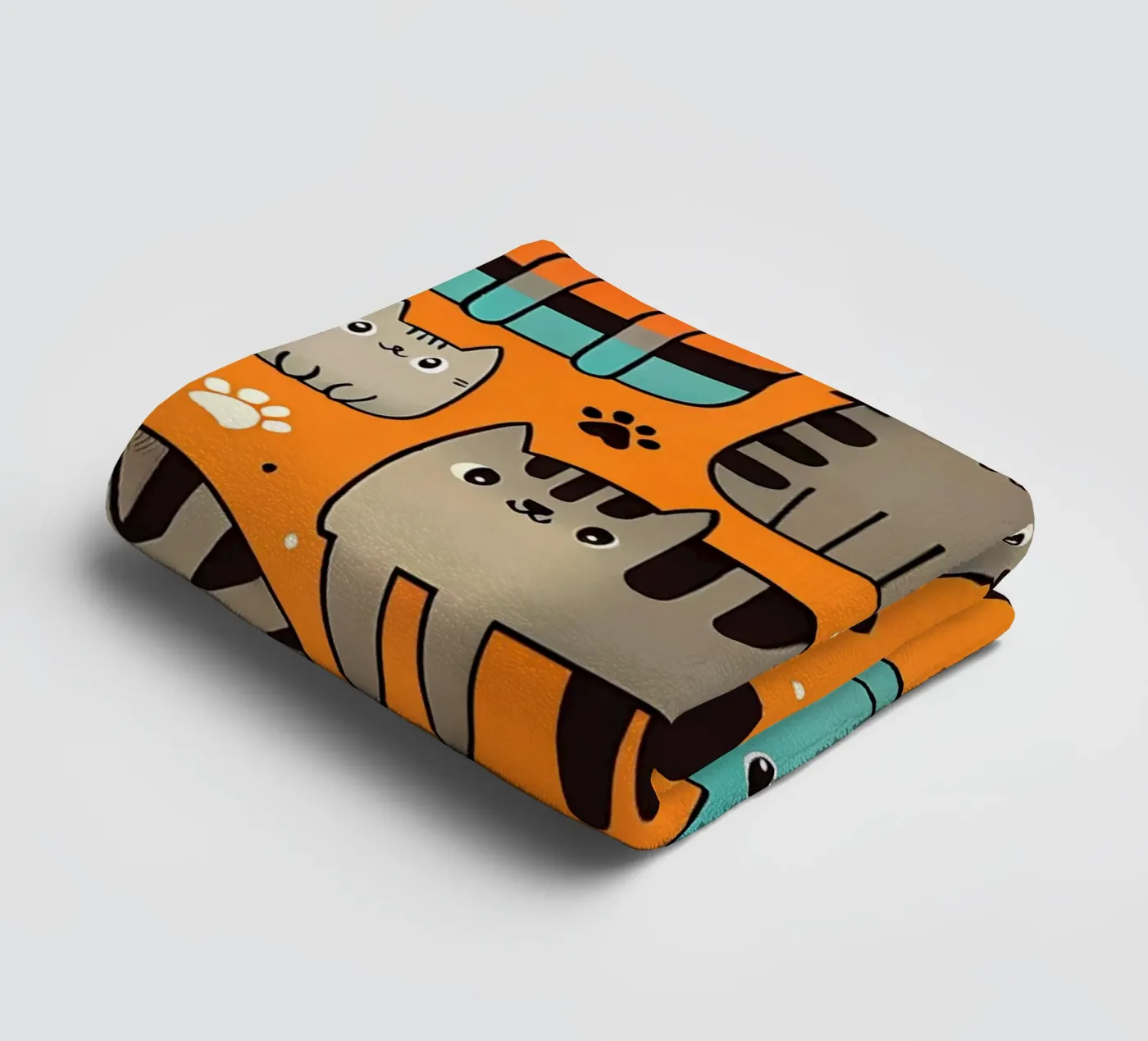 Cat Doodle Pattern towel by Happy Littles