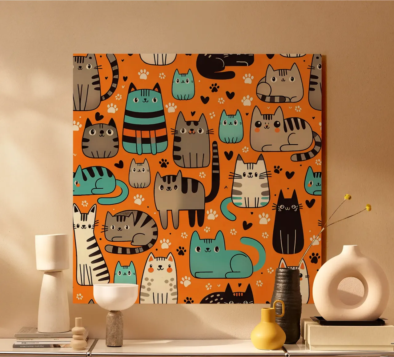 Cat Doodle Pattern forex plate by Happy Littles