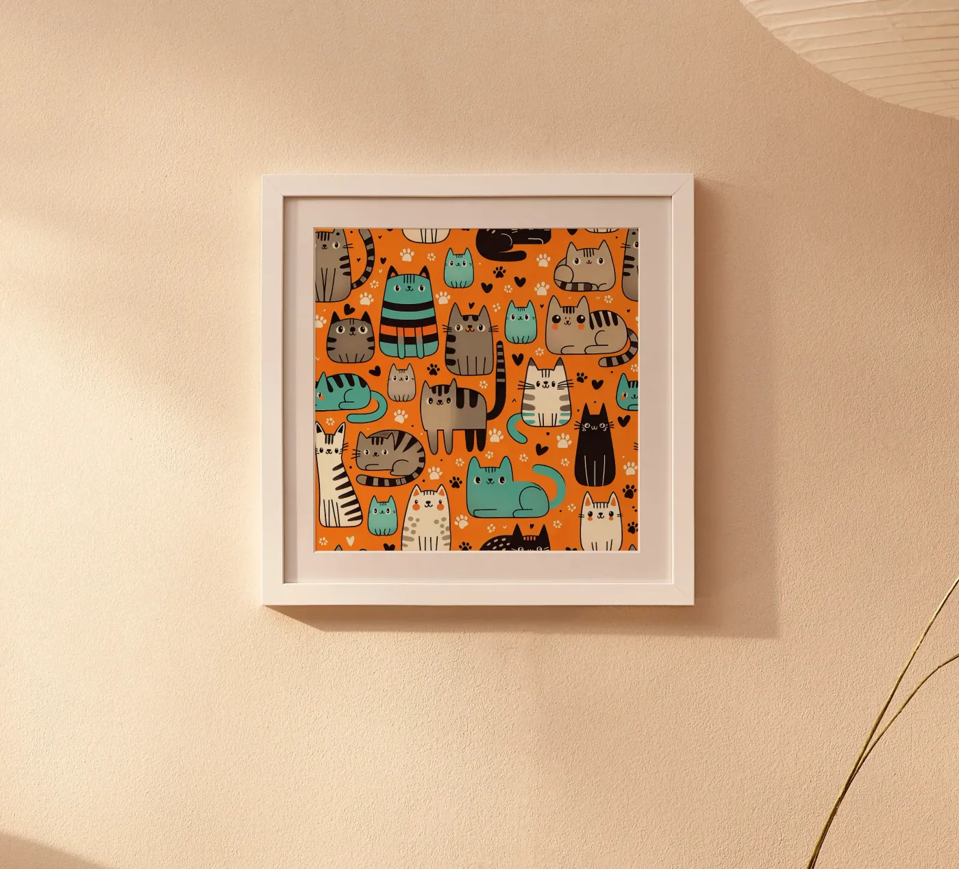 Cat Doodle Pattern poster by Happy Littles