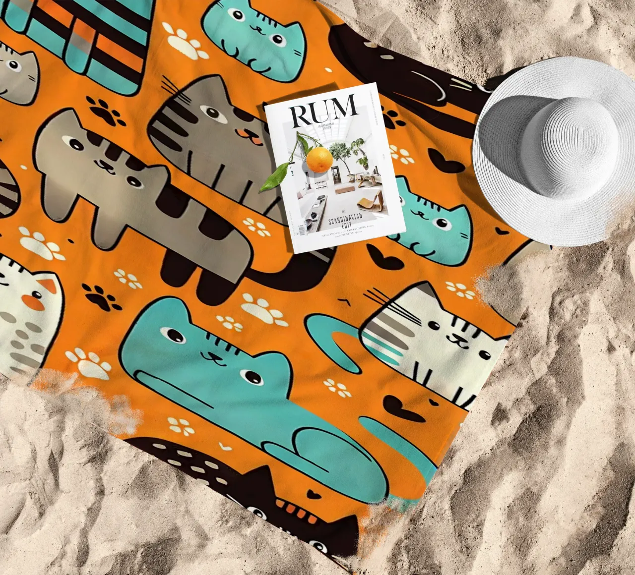 Cat Doodle Pattern telo mare da Happy Littles