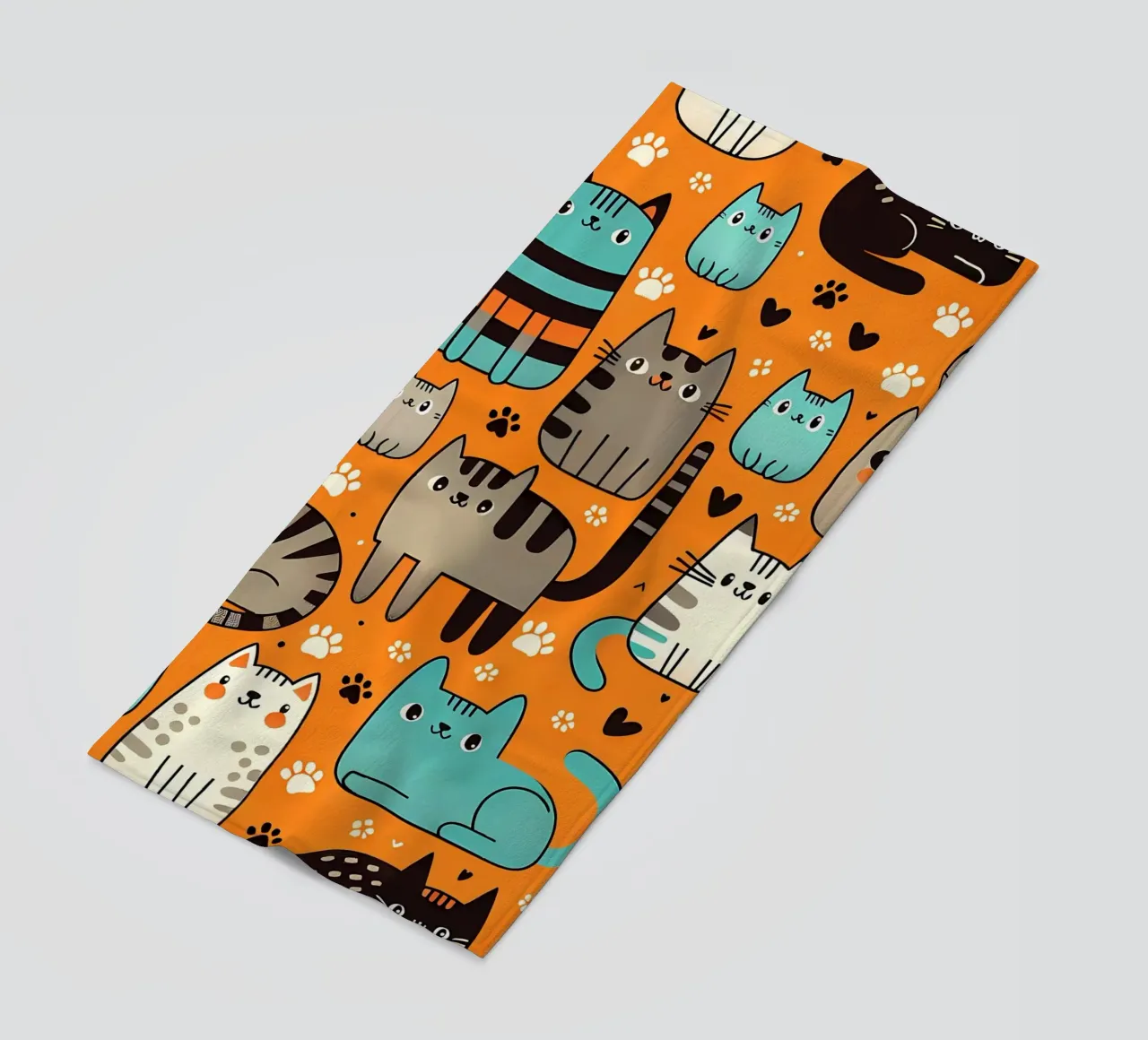 Cat Doodle Pattern strandhanddoek van Happy Littles