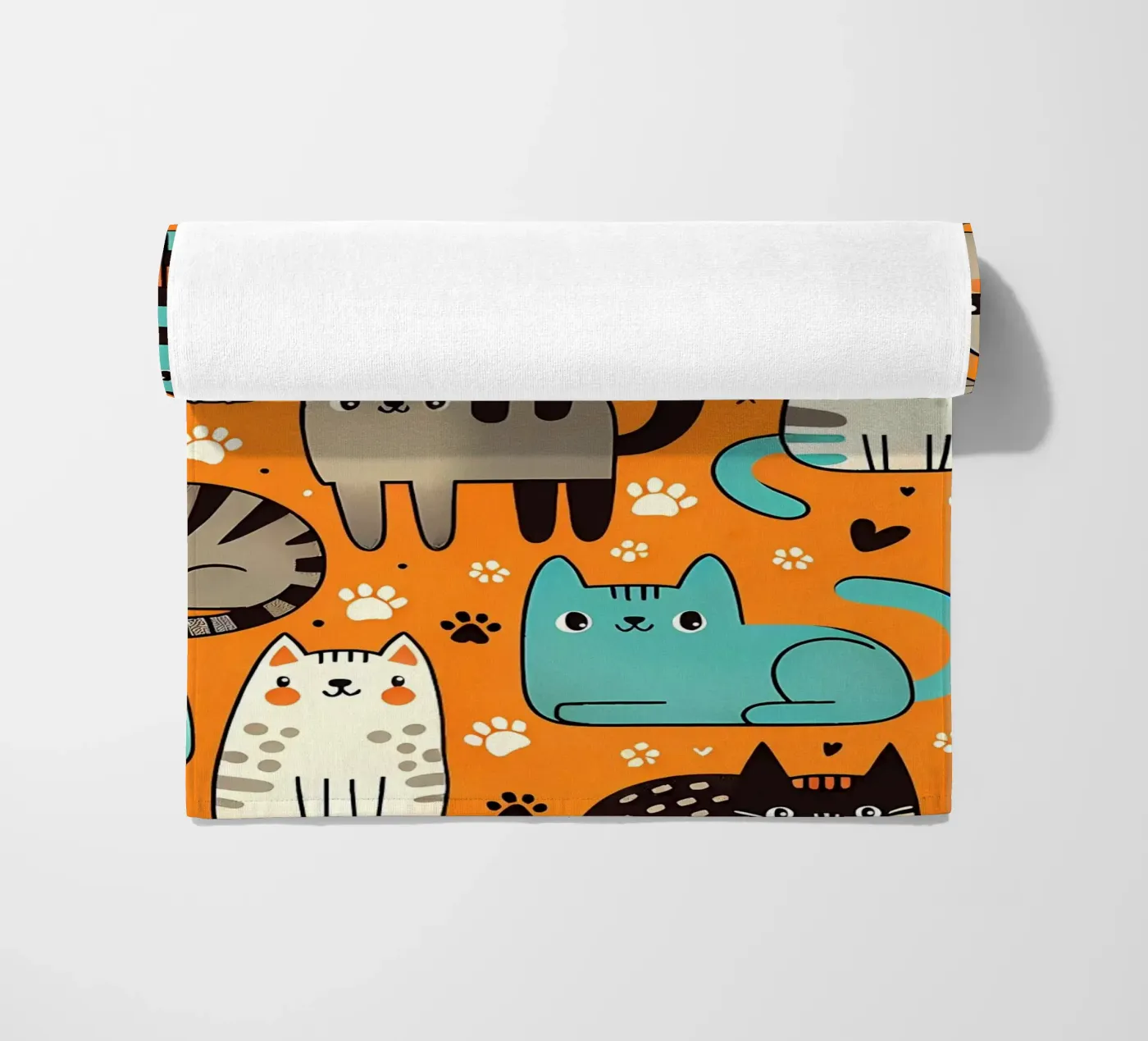 Cat Doodle Pattern Strandtuch von Happy Littles