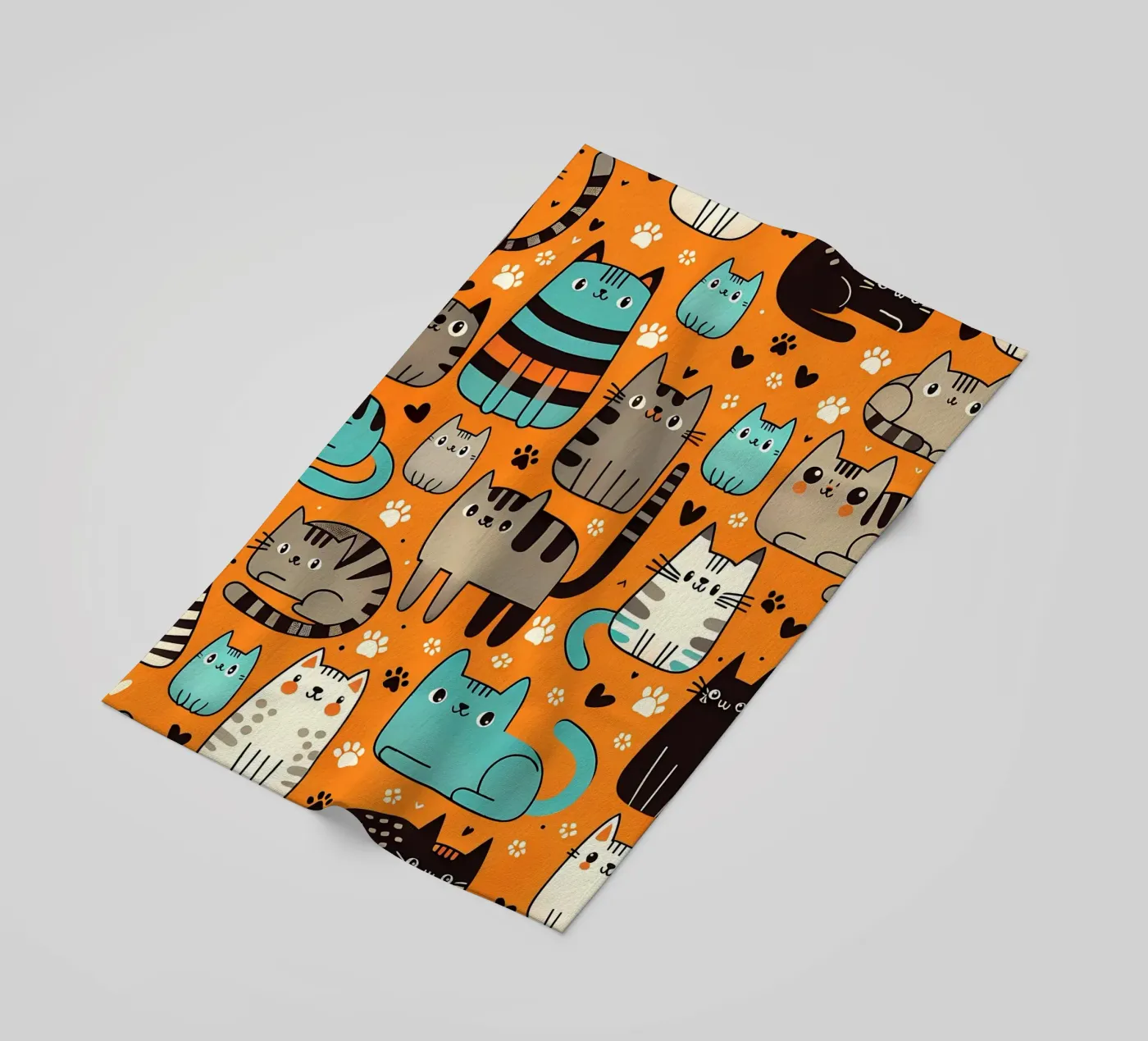 Cat Doodle Pattern Strandtuch von Happy Littles