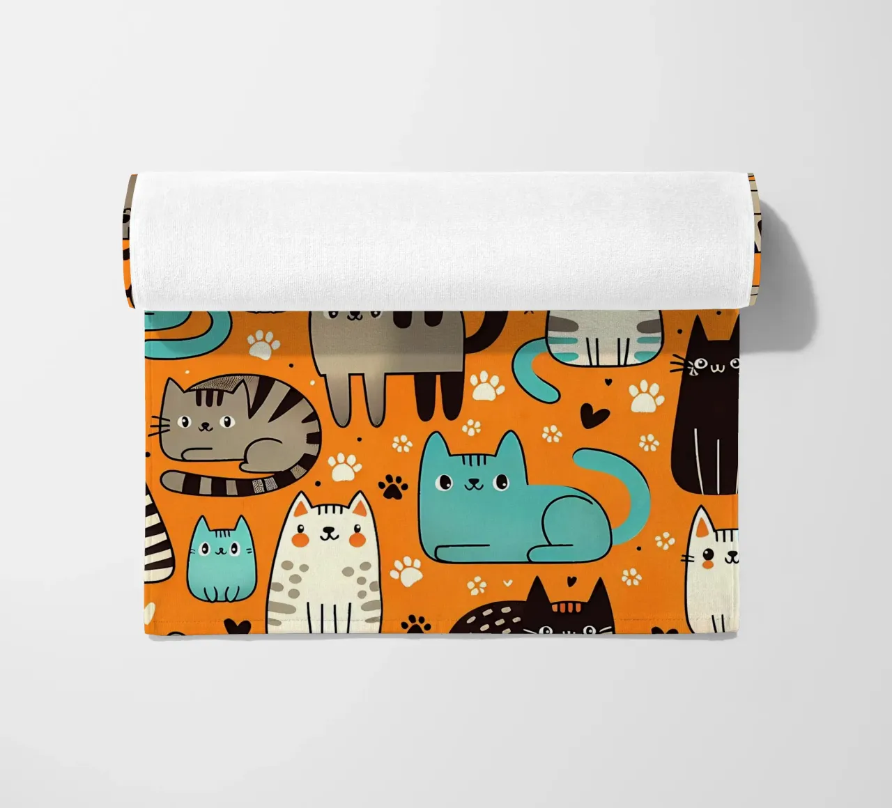 Cat Doodle Pattern strandhanddoek van Happy Littles