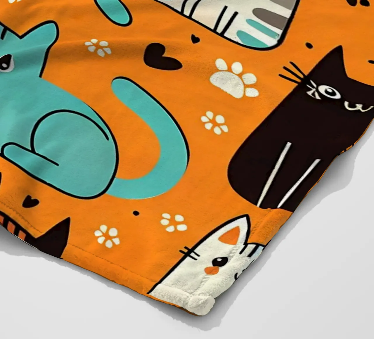 Cat Doodle Pattern fleecedeken van Happy Littles