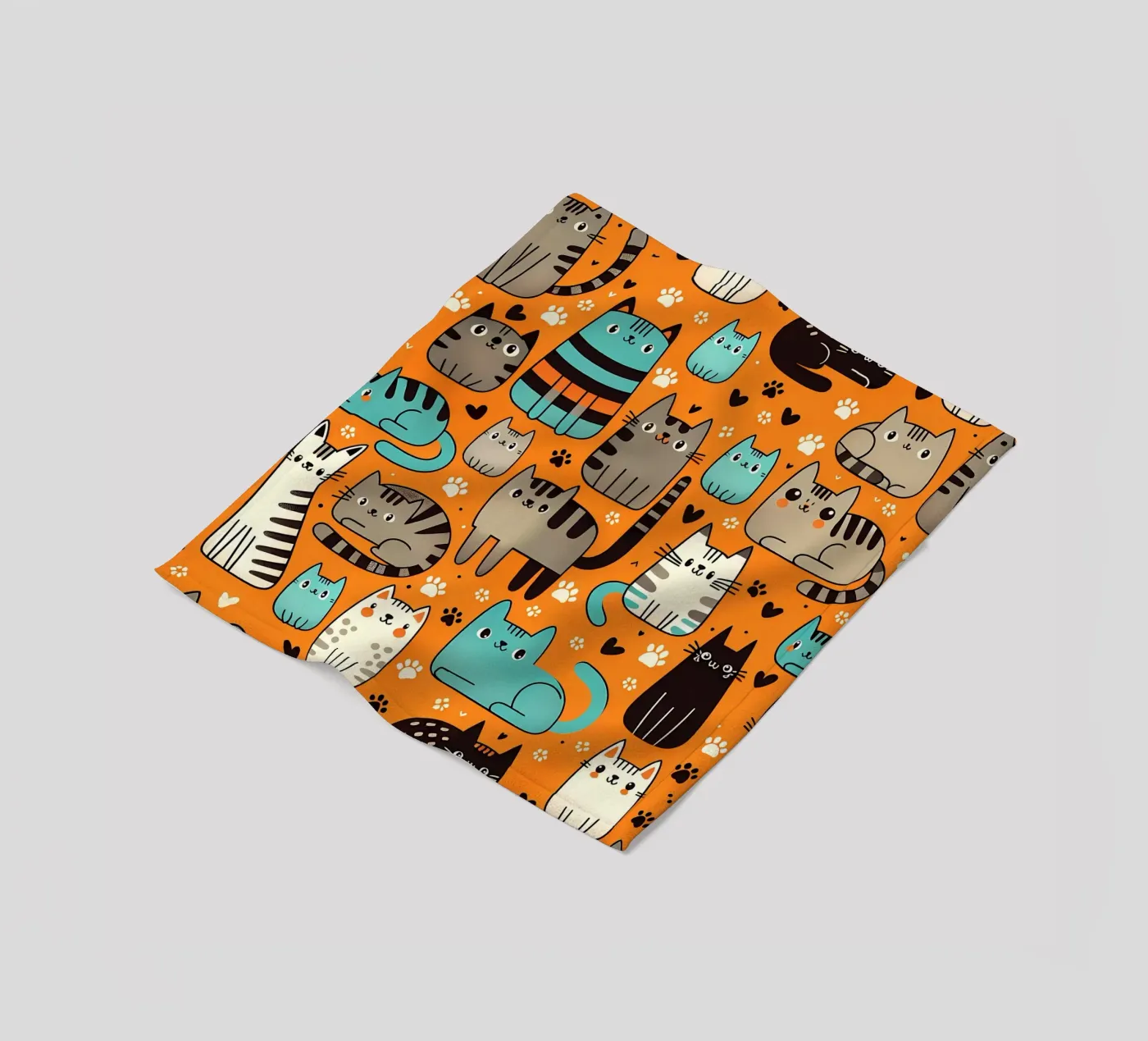 Cat Doodle Pattern Fleecedecke von Happy Littles