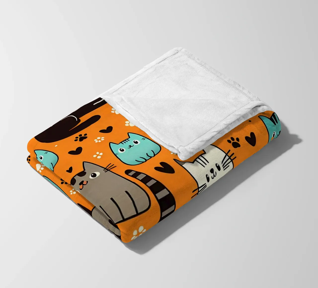 Cat Doodle Pattern fleecedeken van Happy Littles