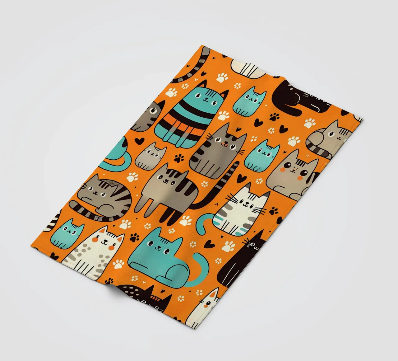 Cat Doodle Pattern fleecedeken van Happy Littles