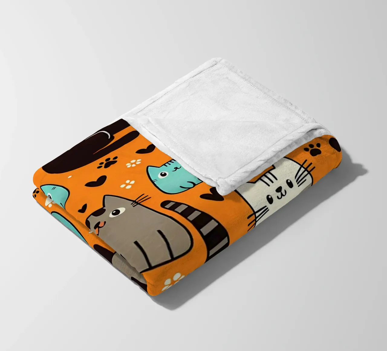 Cat Doodle Pattern fleecedeken van Happy Littles