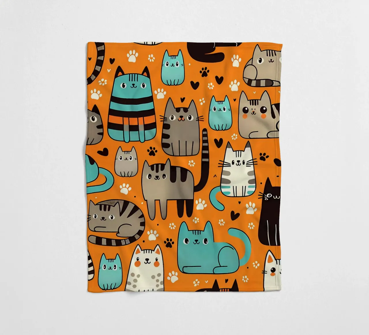 Cat Doodle Pattern fleecedeken van Happy Littles