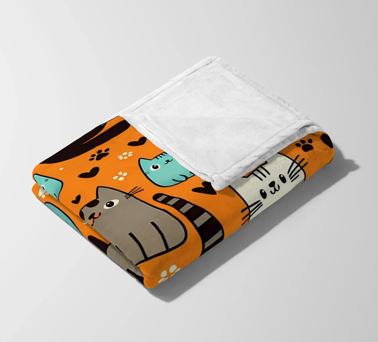 Cat Doodle Pattern fleecedeken van Happy Littles