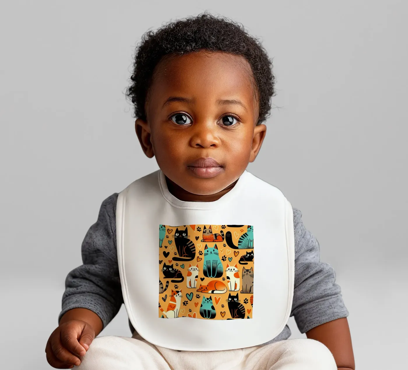 Schema di scarabocchio di gatto bavaglino da Happy Littles