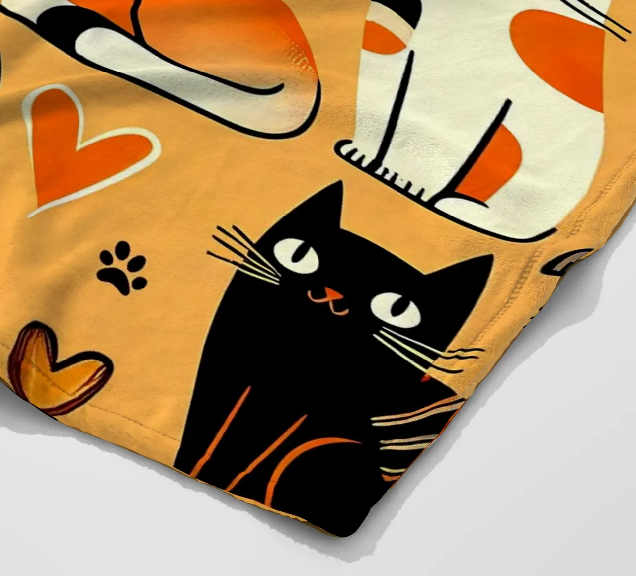 Katze Doodle-Muster Fleecedecke von Happy Littles