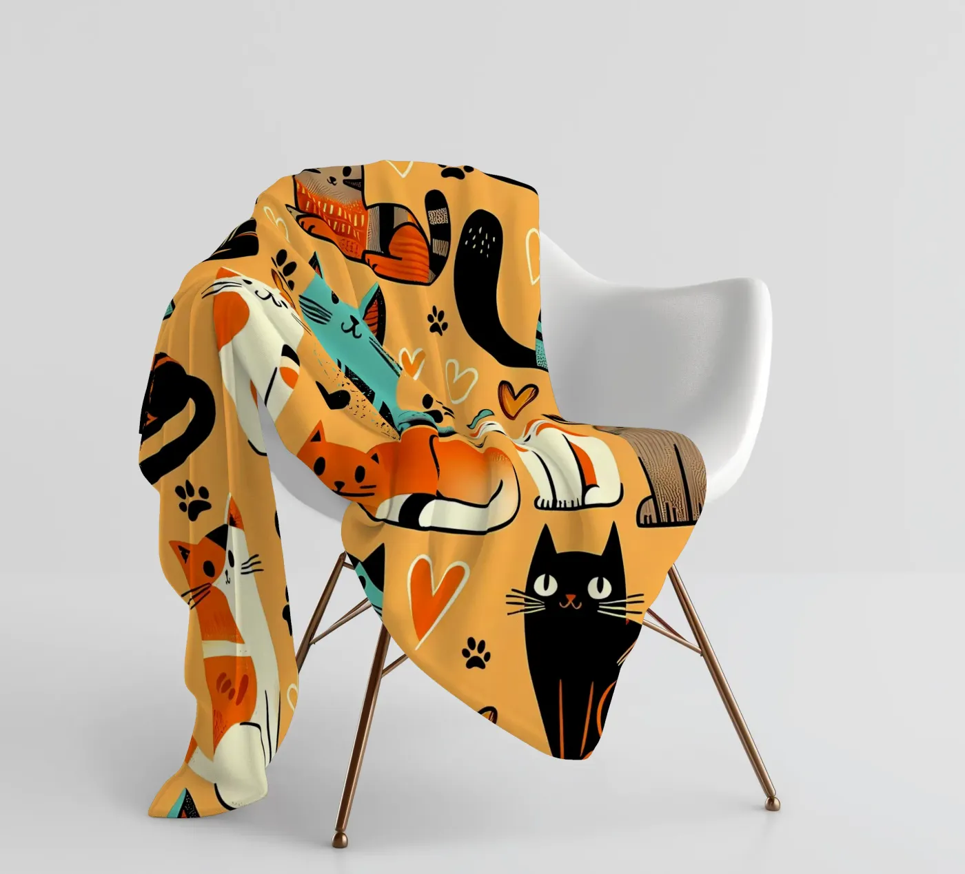 Cat Doodle Pattern fleecedeken van Happy Littles