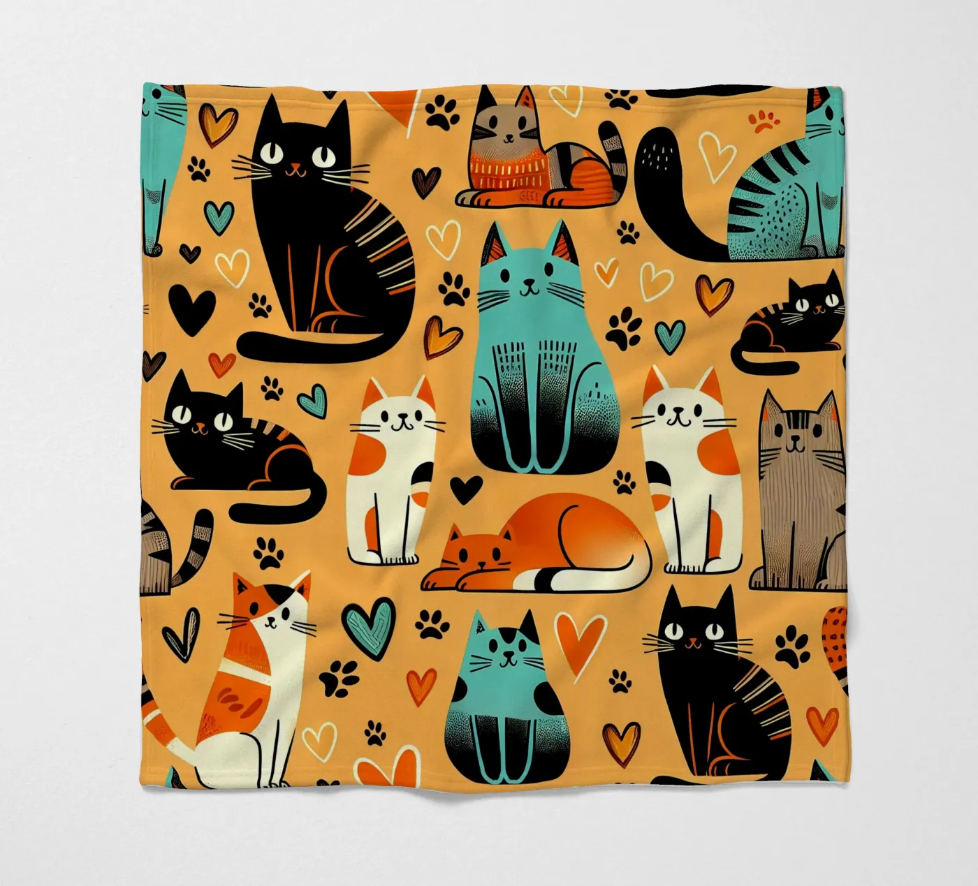 Cat Doodle Pattern fleecedeken van Happy Littles