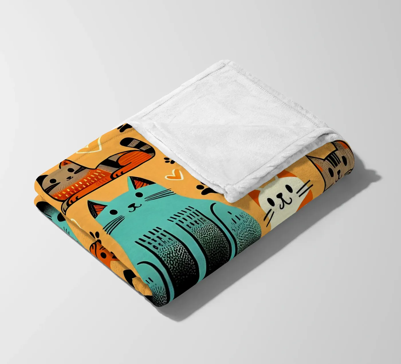 Cat Doodle Pattern fleecedeken van Happy Littles