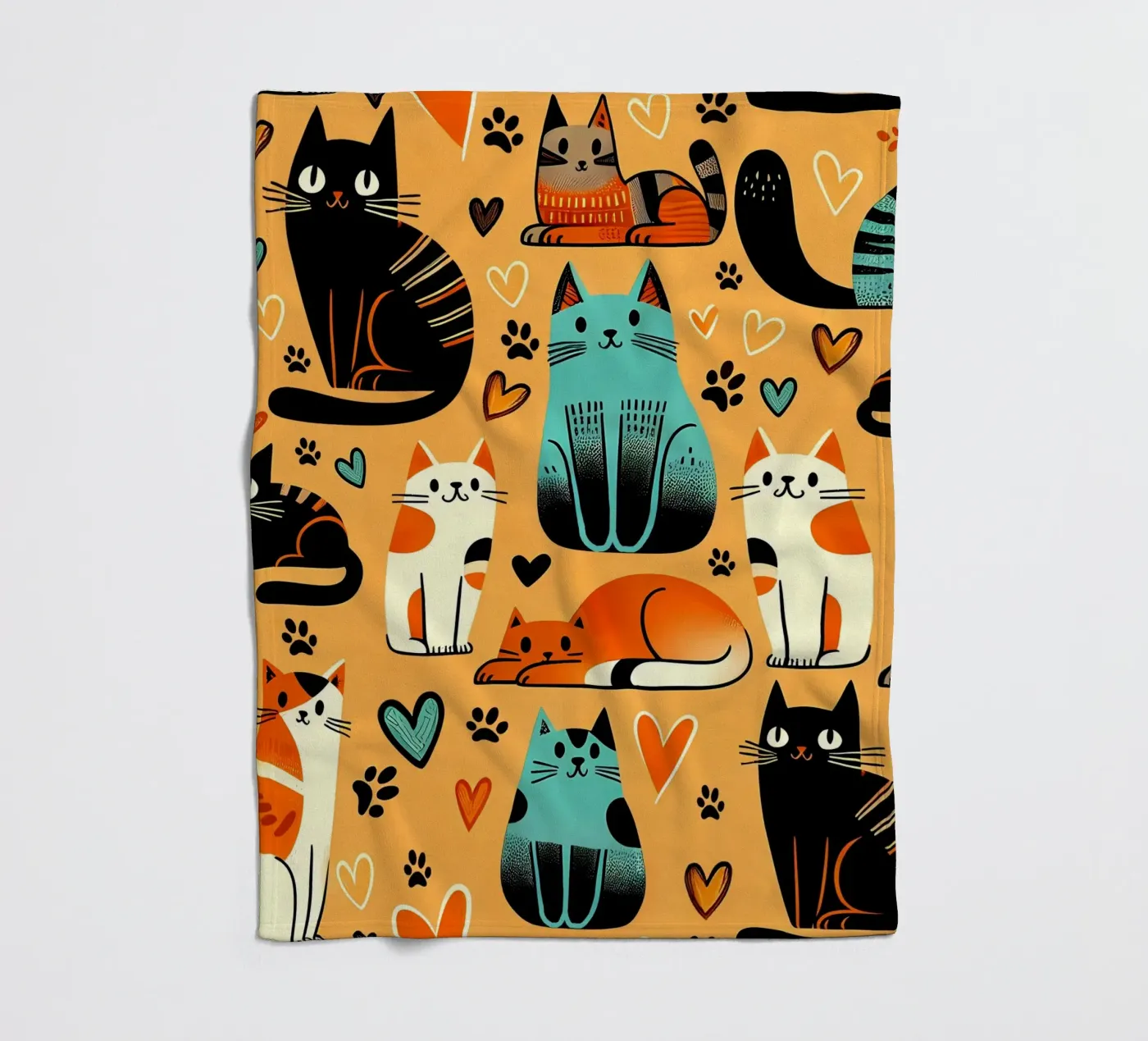 Cat Doodle Pattern fleecedeken van Happy Littles