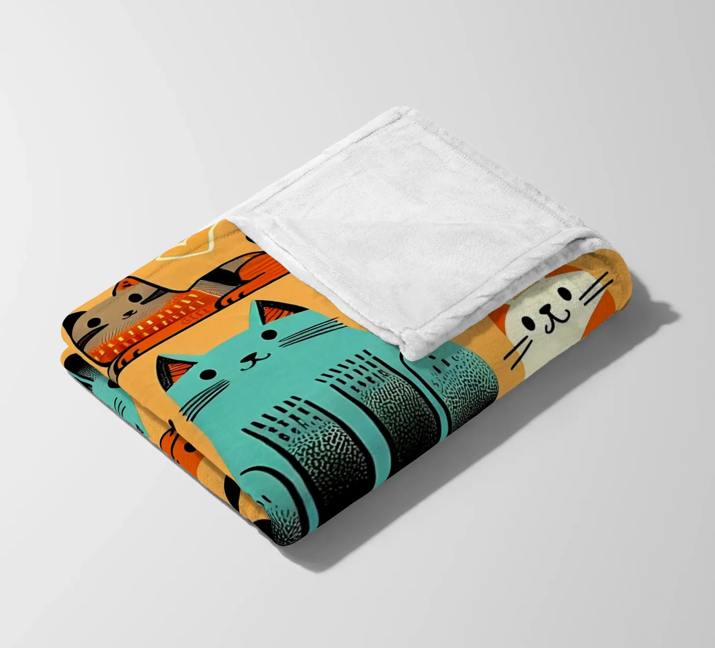 Cat Doodle Pattern fleecedeken van Happy Littles