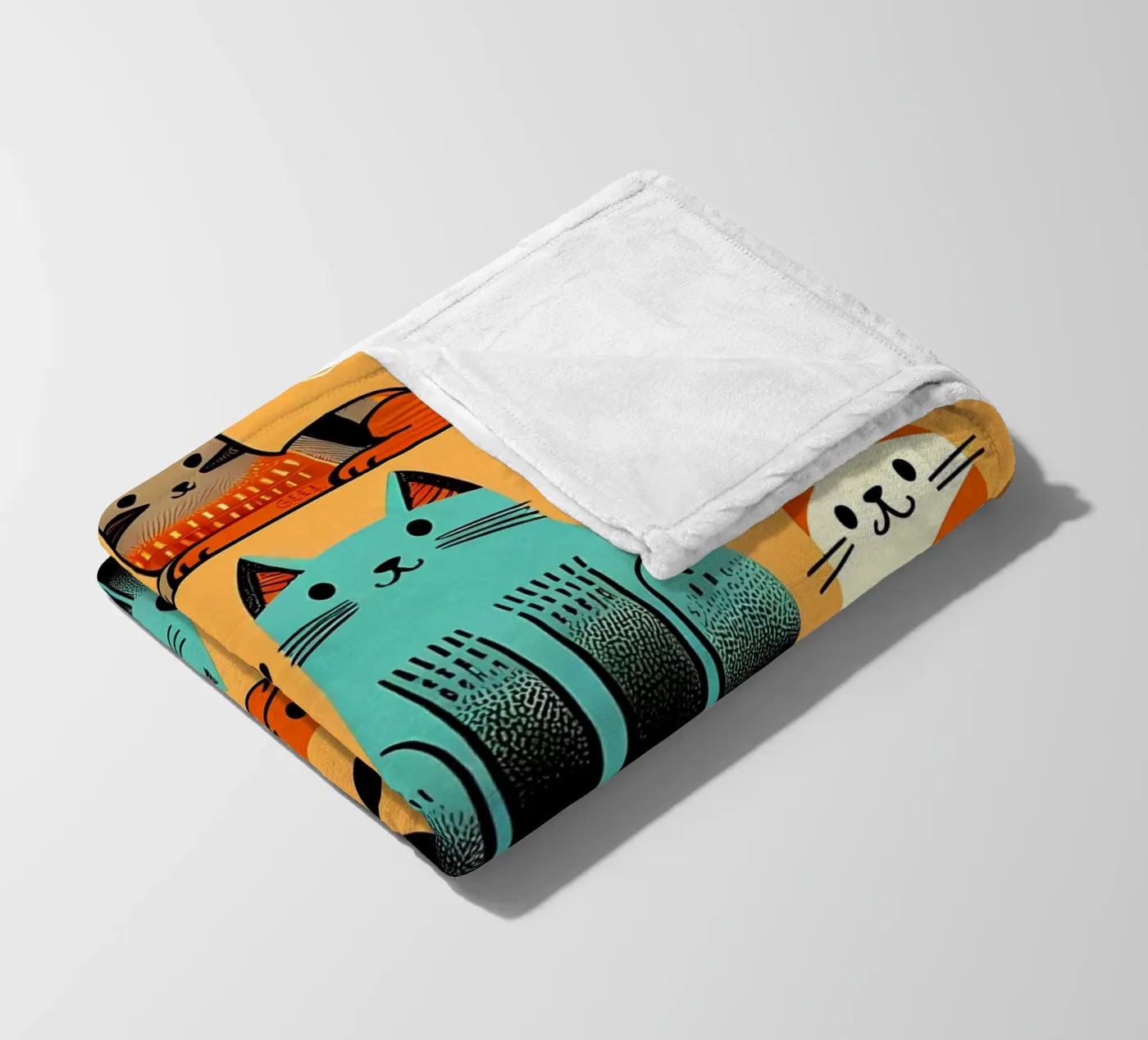 Cat Doodle Pattern fleecedeken van Happy Littles